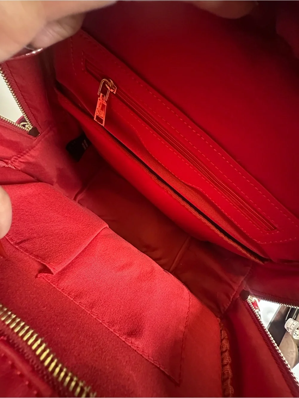 RED NWT Badgley Mischka Diamond-Quilted Vegan Leather Laptop Backpack